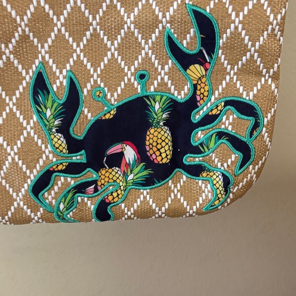 Vera Bradley Tan and Blue Crossbody Bag with Crab Design. NWT - Picture 2 of 8